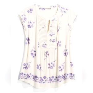 Daniel Rainn Patoka Pleated Split Neck Knit Top